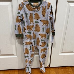 Carter's Brown Bear and Green Tree Print Footie